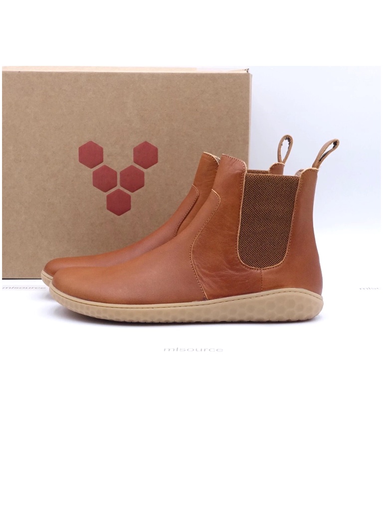 New Women's Vivobarefoot Geo Chelsea Barefoot Tan 201057-02
